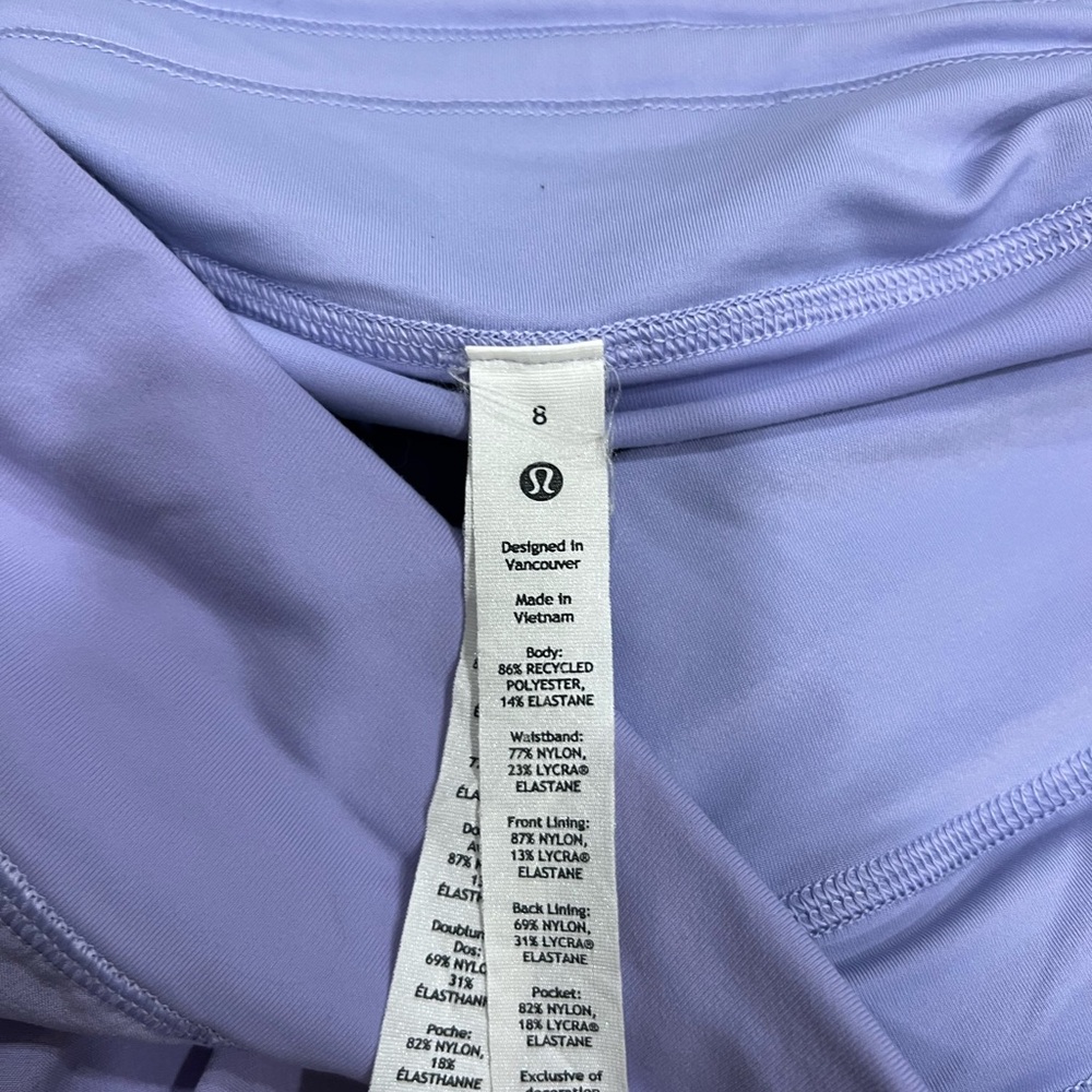 Women’s LULULEMON Lilac Smoke* Pace Rival Mid-Rise Skort Skirt - Picture 9 of 10